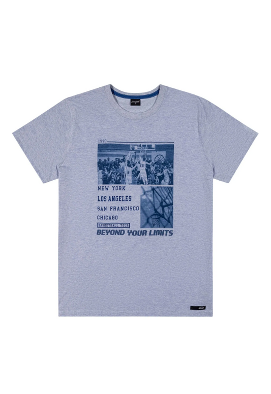 Remera Estampada Juvenil Azul