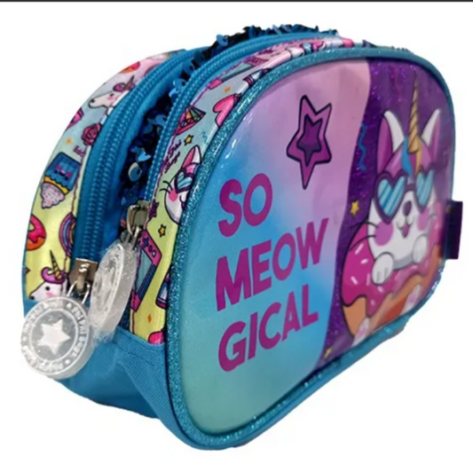 Cartuchera Phi Phi Bags Gatito Unicornio 2 Cierres