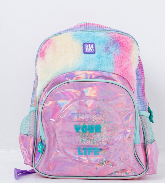 mochila liquido glitter unicorn