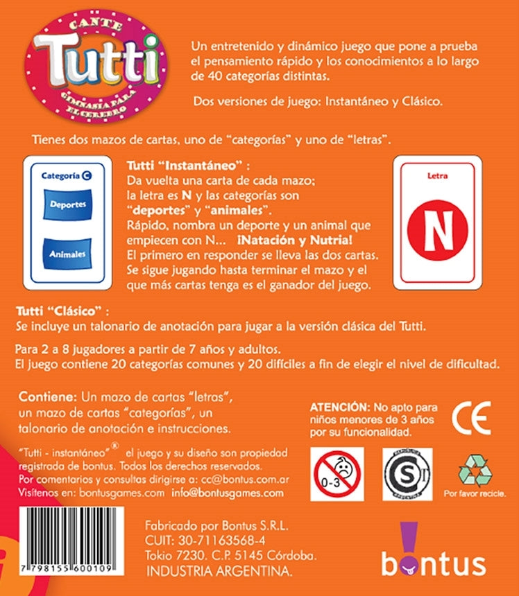 Juegos Para Llevar Cante Tutti