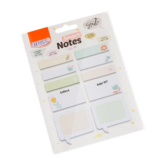 Brw notas autoadhesiva smart notes call up-floral- 10 blocks