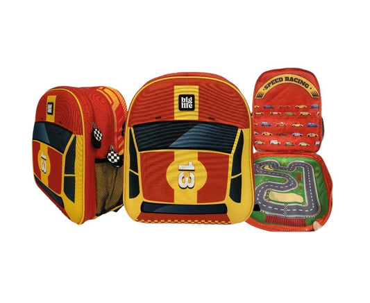 Mochila big life 13 pulgadas con pista para autos