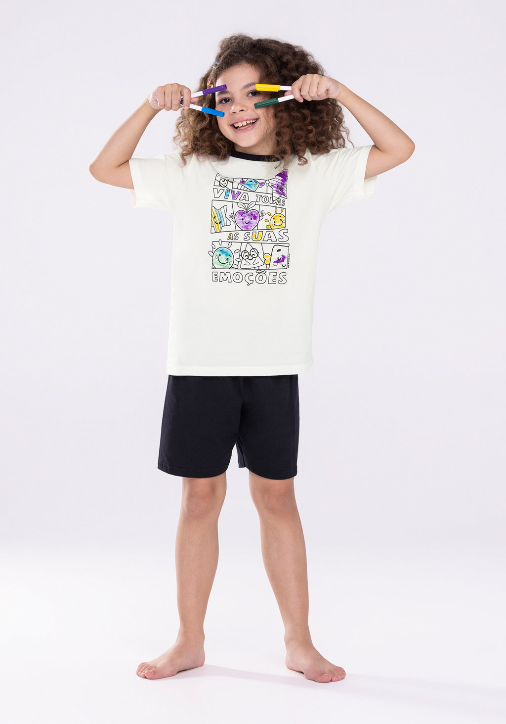 Conjunto Pijama Para Pintar Alakazoo - Blanco