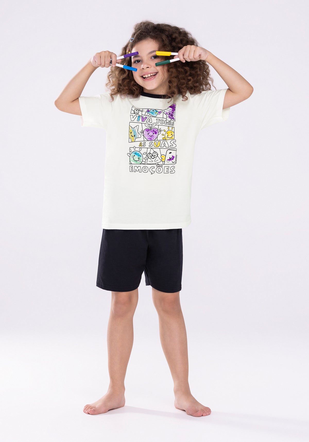 Conjunto Pijama Para Pintar Alakazoo - Blanco