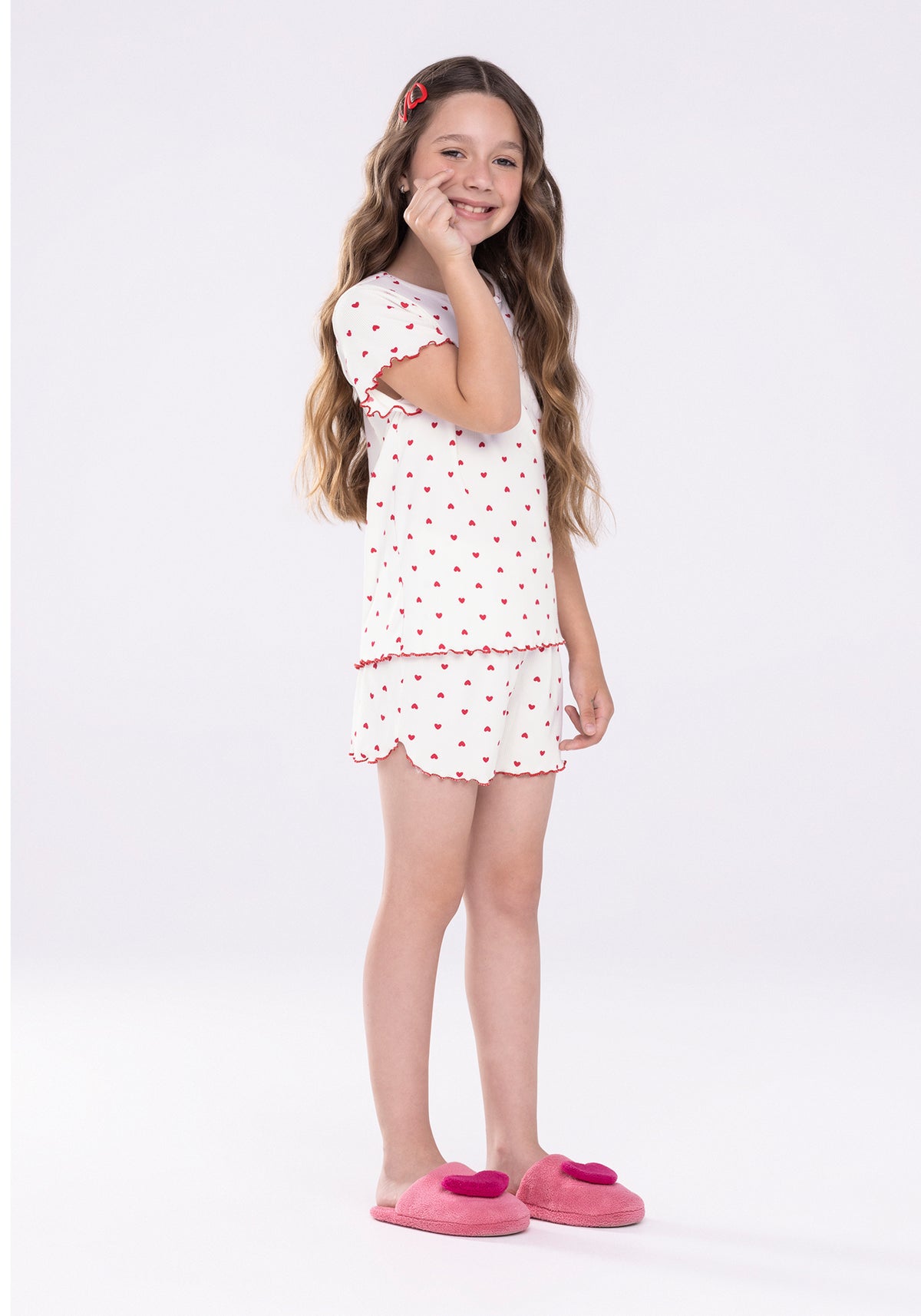Conjunto Pijama Corazones Alakazoo - Blanco