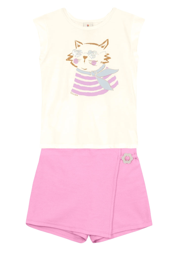 Conjunto Gatito Brrandili - Blanco/Rosa