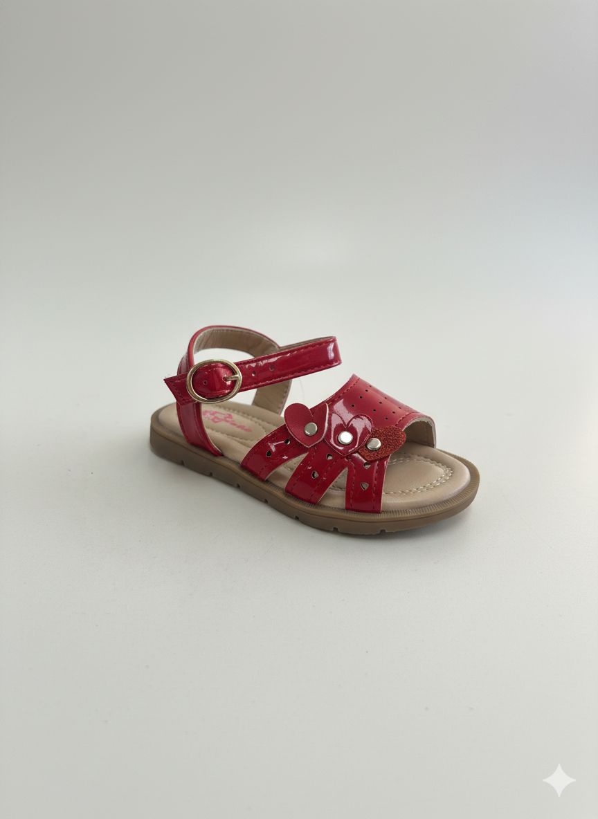 Sandalia Corazones Roja