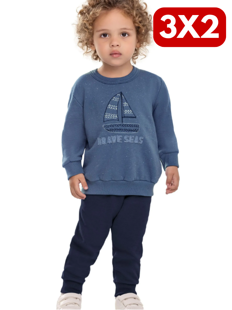 Conjunto Brave Seas Elian - Azul