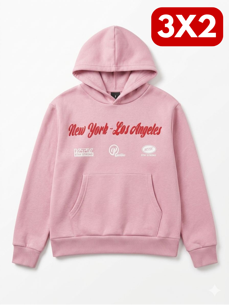 Buzo Canguro Los Ángeles - Rosa