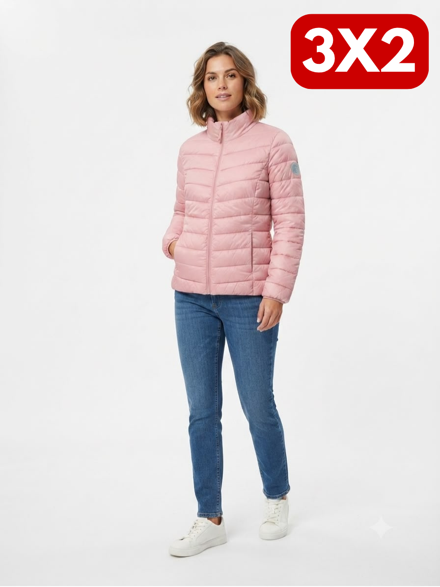 Campera Capitoneada Mujer - Rosado