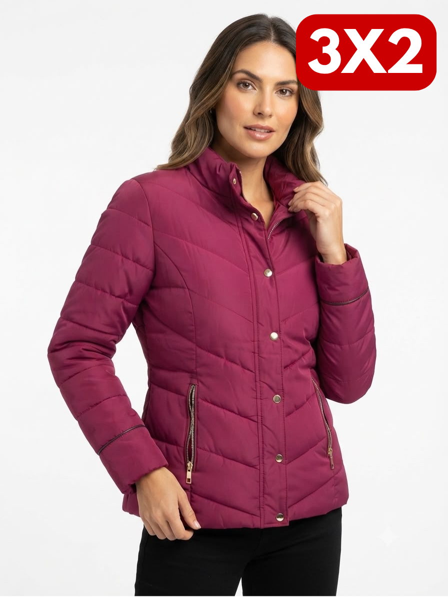 Campera Capitoneada C/Broche - Bordo