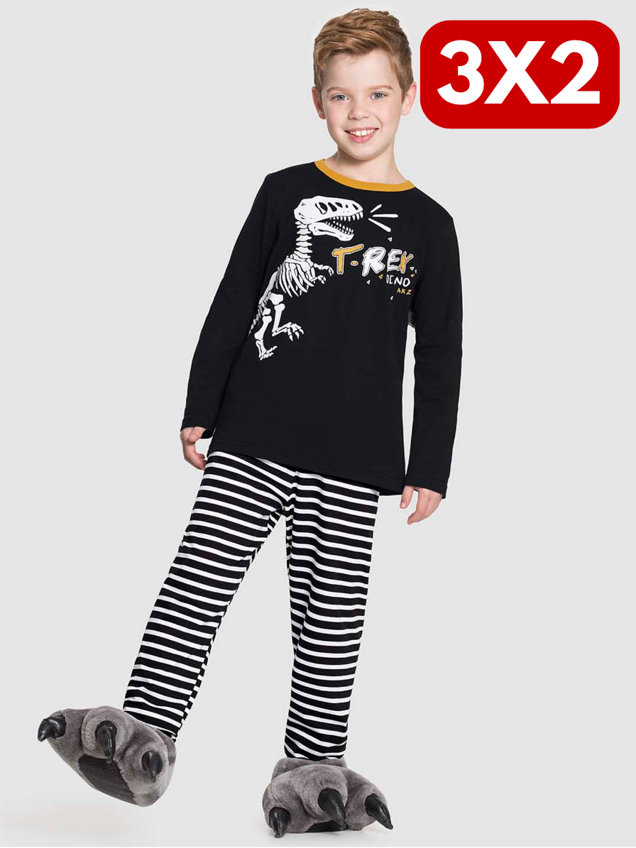 Pijama  T-Rex - Preto