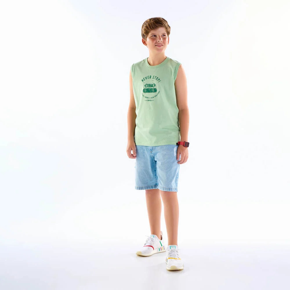 Musculosa Juvenil Pistacho