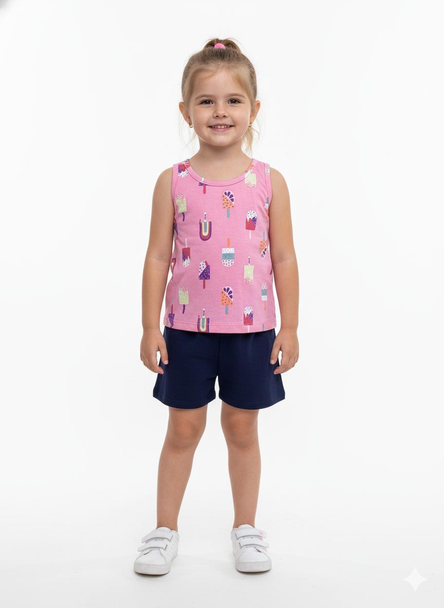 Conjunto Niña Helado Rosado