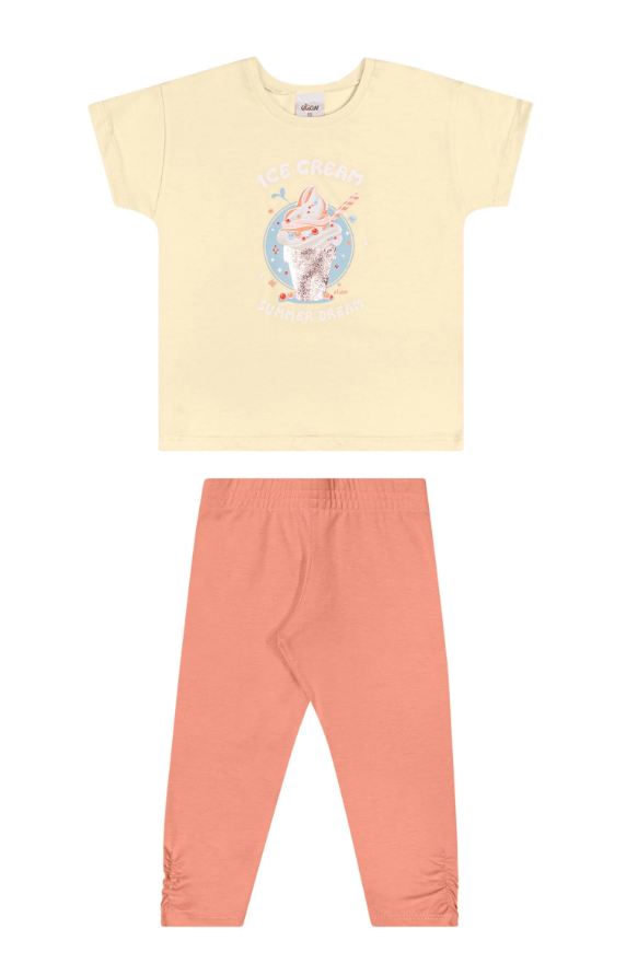 Conjunto Niña Helado Beige