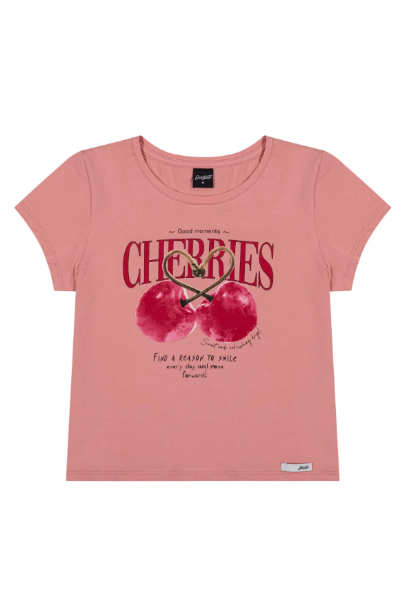 Remera Juvenil Cherries Rosa