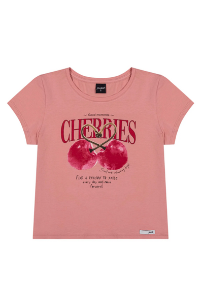 Remera Juvenil Cherries Rosa
