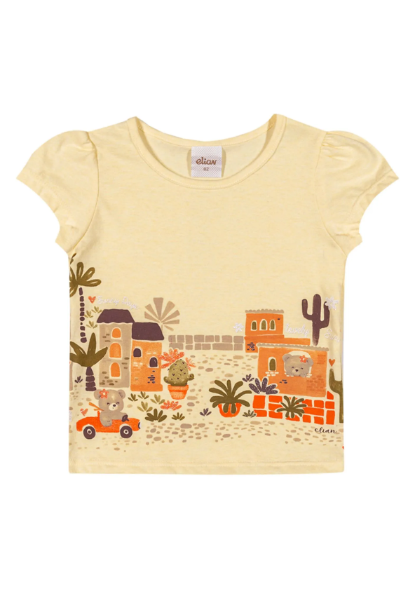 Remera Niña Estampa Amarillo
