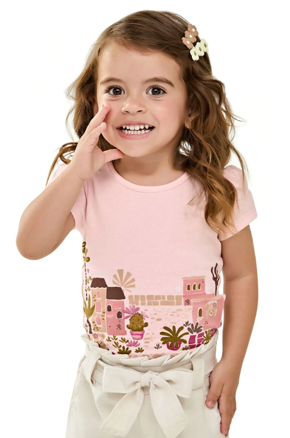 Remera Niña Estampa Rosa
