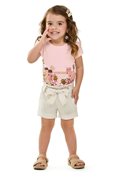 Remera Niña Estampa Rosa