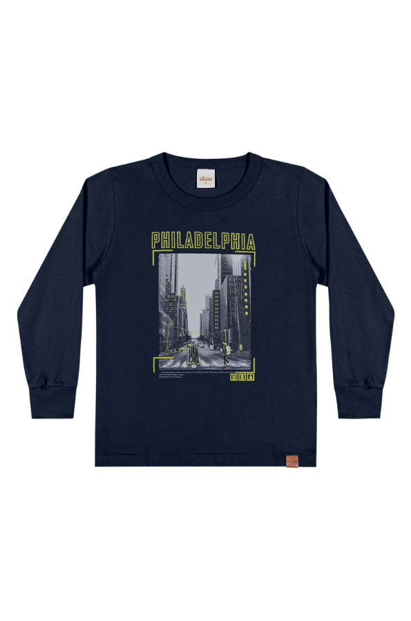 Remera Manga Larga Azul Elian