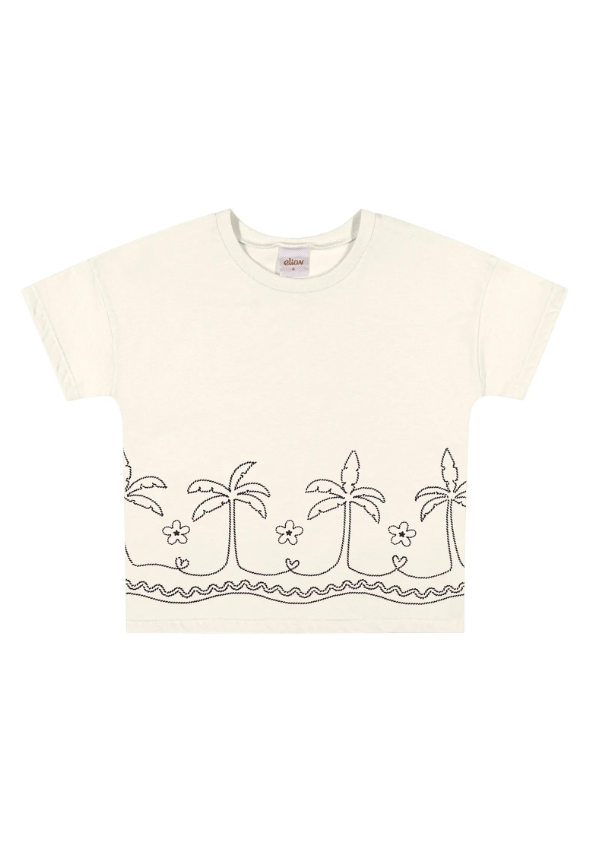 Remera Palmeras Blanca
