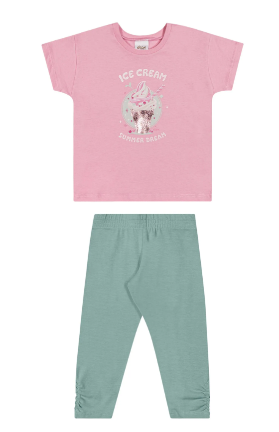 Conjunto Niña Helado Rosa