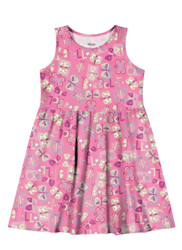 Vestido Mariposas Elian Rosa