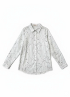 Camisa Estampa Lineas Blanco CUATROASES