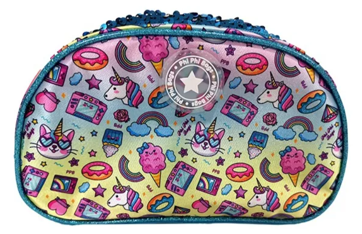Cartuchera Phi Phi Bags Gatito Unicornio 2 Cierres