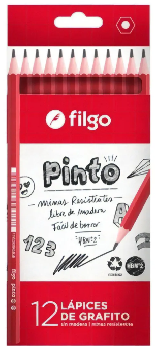 Caja X 12 Lapices De Grafito Filgo Pinto Hb