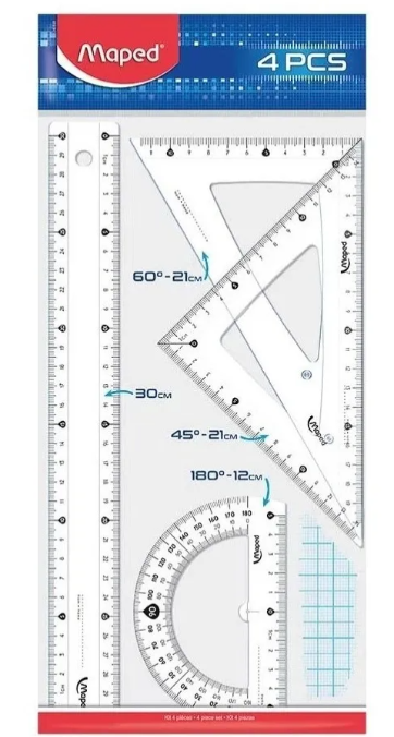 Set Conjunto Geometria 30 Cm 4 Piezas Maped