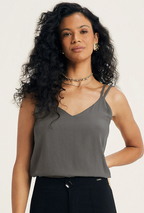 Musculosa Doble Tira Marialicia Gris