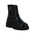 Botas Darkness Con Tira Y Hebillas - Negro