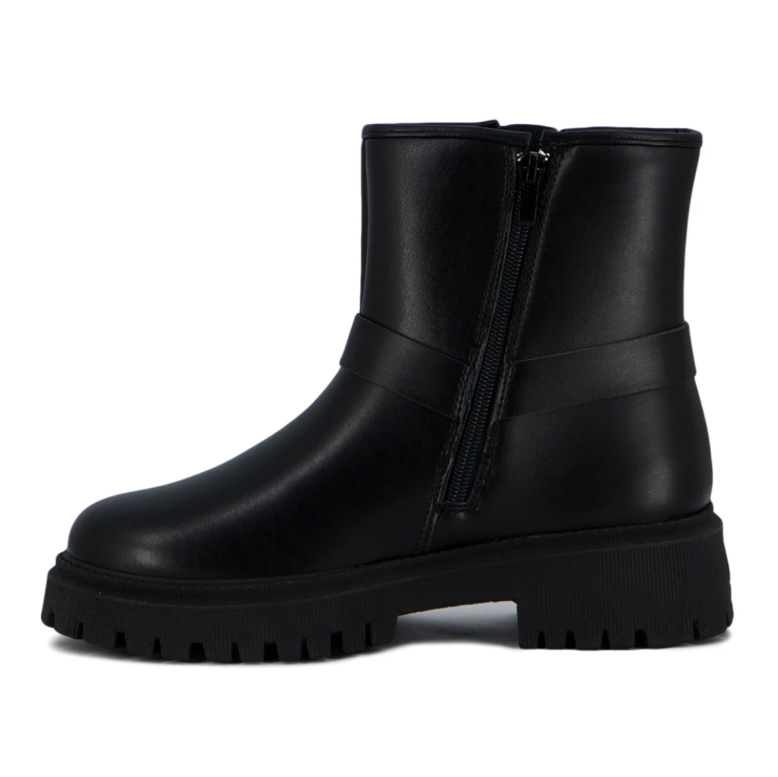 Botas Darkness Con Tira Y Hebillas - Negro