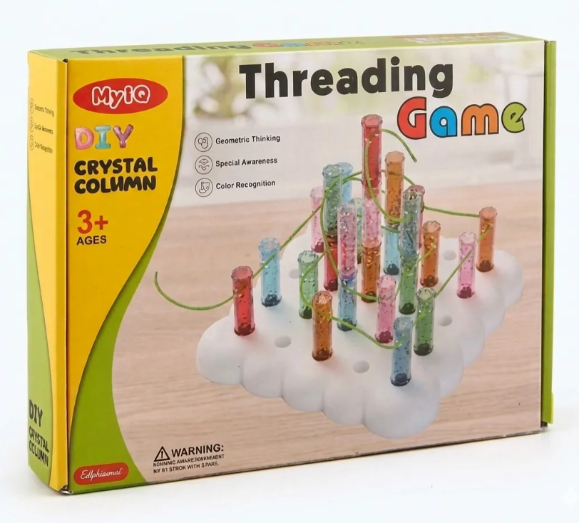 Juego de ingenio con tubos e hilos