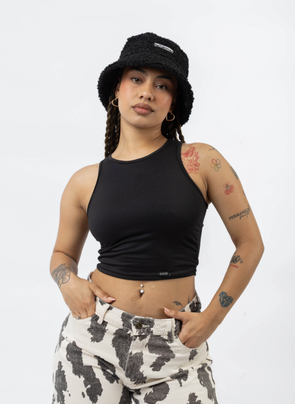 Musculosa Damasco - Preto