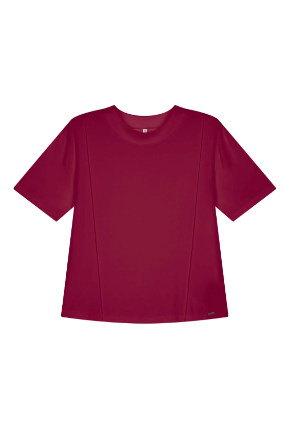 Blusa con detalle acanalado - Marialícia Roja