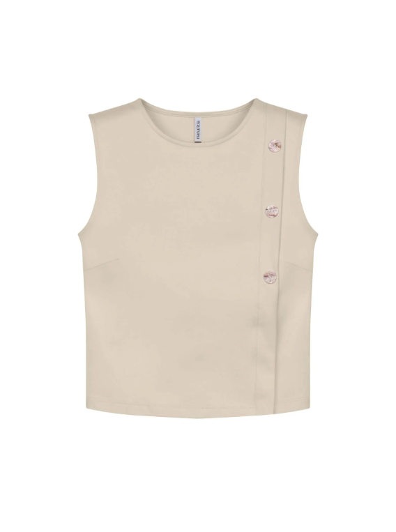 Musculosa con botones Marialícia - Beige