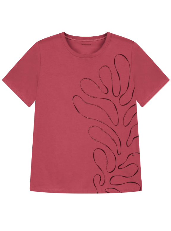 Camiseta con estampado floral Marialicia - Roja
