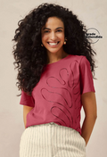 Camiseta con estampado floral Marialicia - Roja