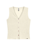 Musculosa acanalada escote en V Marialícia - Beige