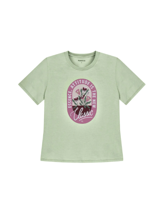 Camiseta estampado floral Marialícia - Verde
