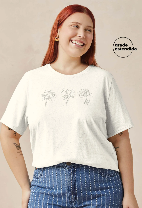 Remera estampado floral Marialícia - Beige