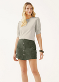 Blusa Manga Texturizada Marialícia - Beige