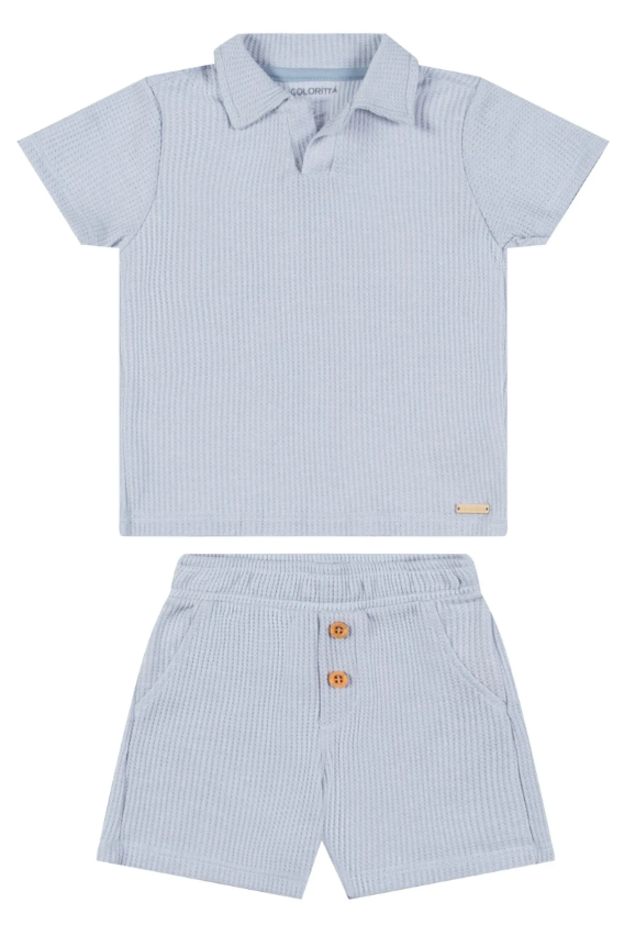Conjunto Polo Coloritta - Celeste