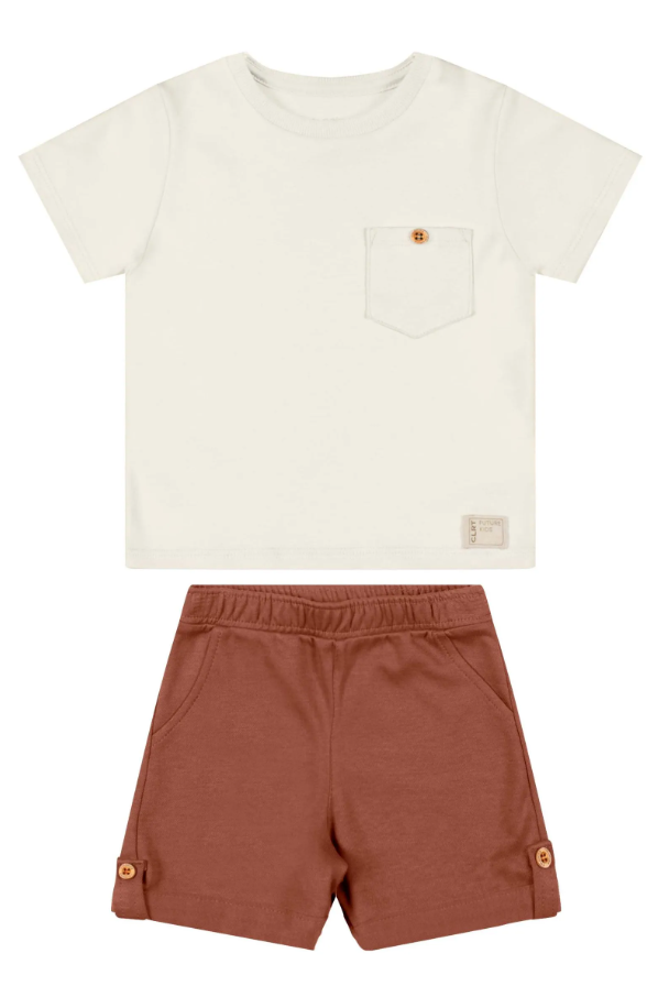 Conjunto Vestir Coloritta - Blanco/Terracota