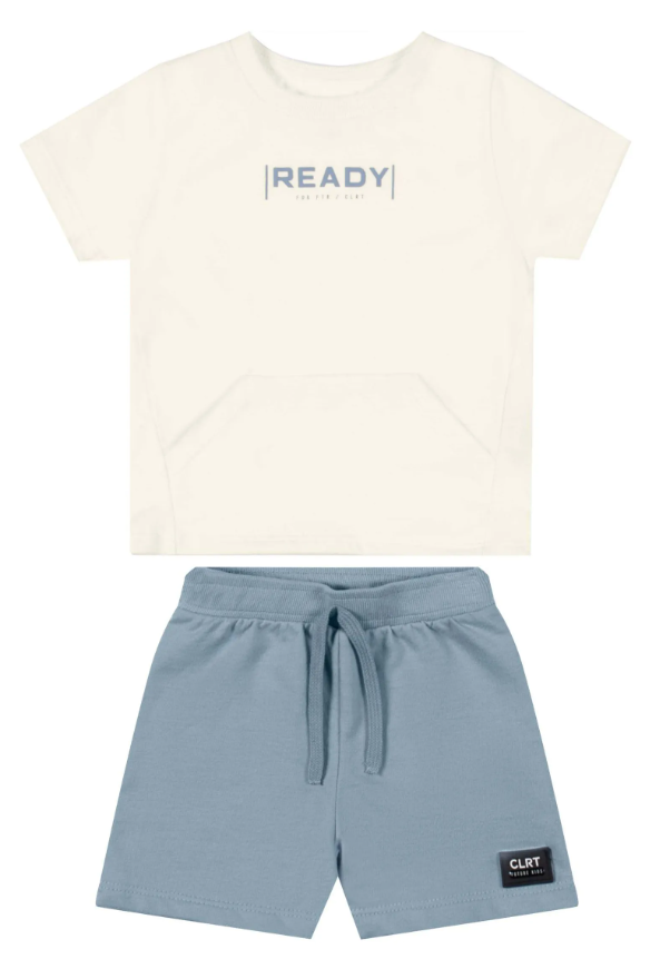 Conjunto Ready Coloritta - Blaco/Azul