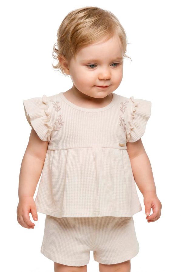 Conjunto Bordado Coloritta - Beige