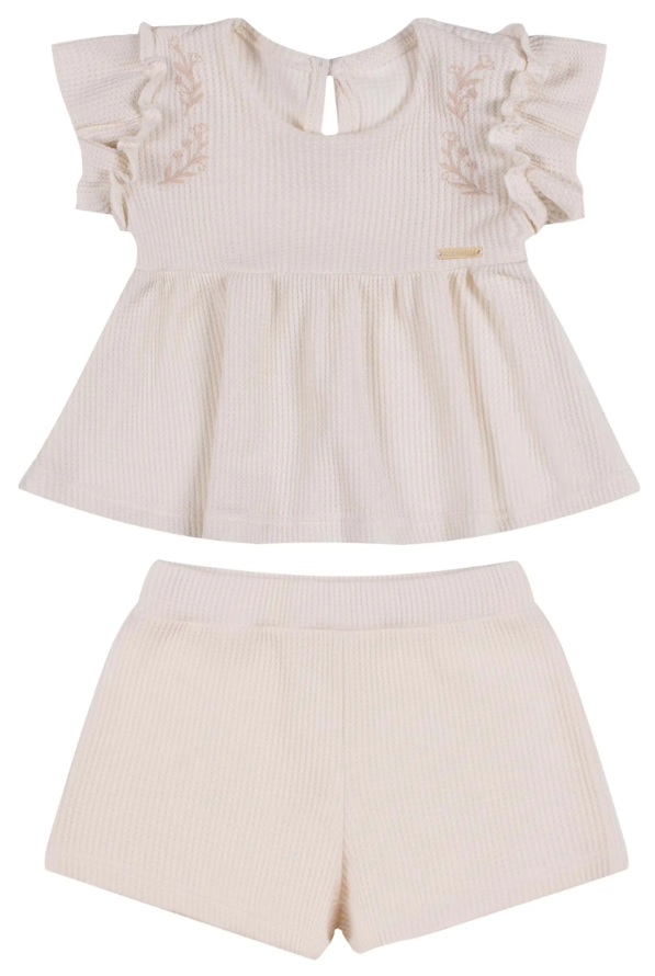 Conjunto Bordado Coloritta - Beige